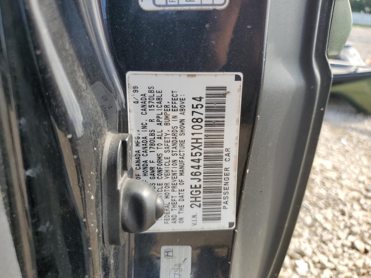 1999 Honda Civic Dx VIN: 2HGEJ6445XH108754 Lot: 43983284