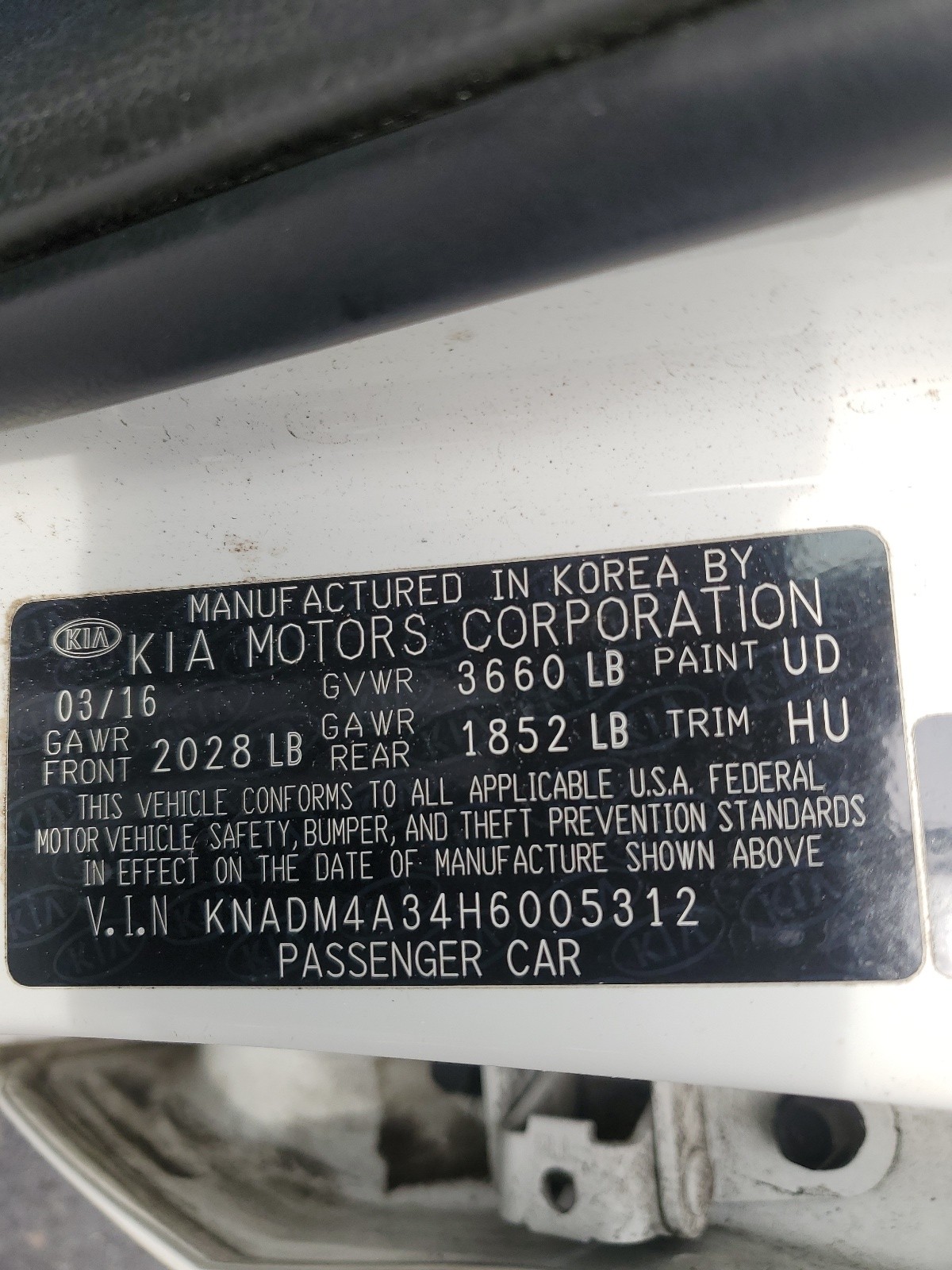 KNADM4A34H6005312 2017 Kia Rio Lx