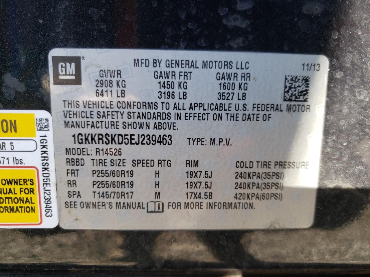 1GKKRSKD5EJ239463 2014 GMC Acadia Slt-2