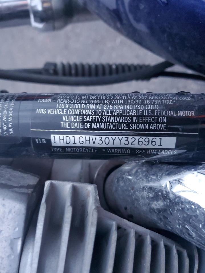 2000 Harley-Davidson Fxd VIN: 1HD1GHV30YY326961 Lot: 61763114