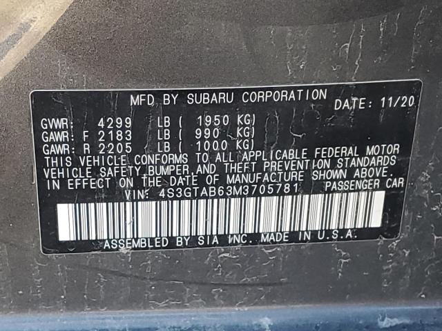 2021 SUBARU IMPREZA 4S3GTAB63M3705781  41406544