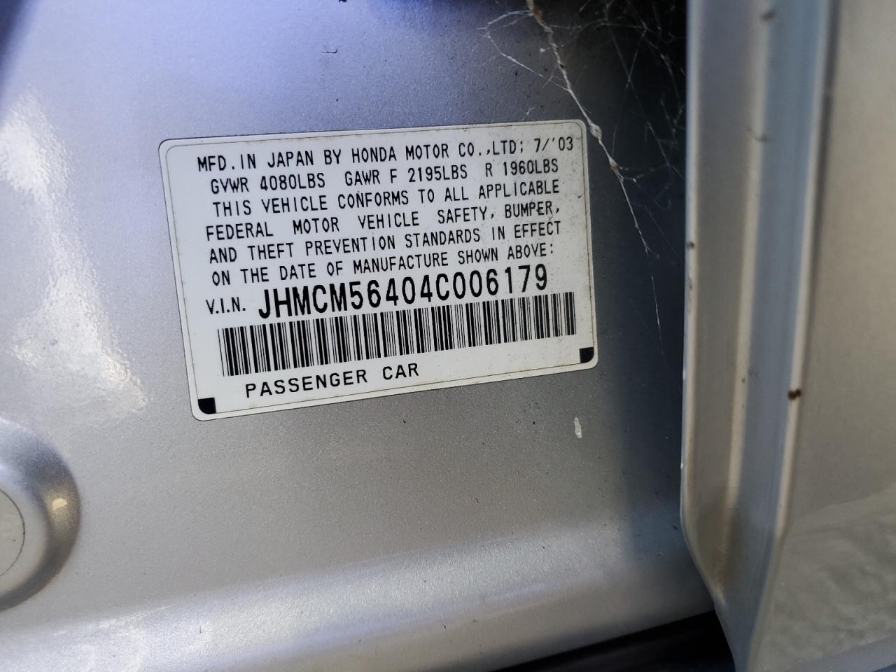 JHMCM56404C006179 2004 Honda Accord Lx