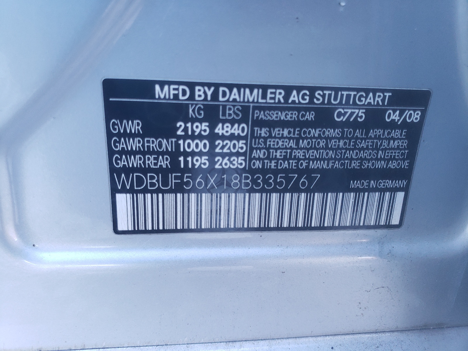 WDBUF56X18B335767 2008 Mercedes-Benz E 350