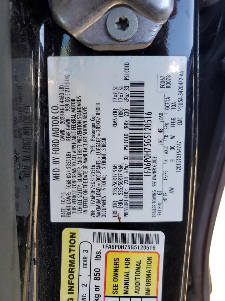 1FA6P0H75G5120516 2016 FORD FUSION - Image 12