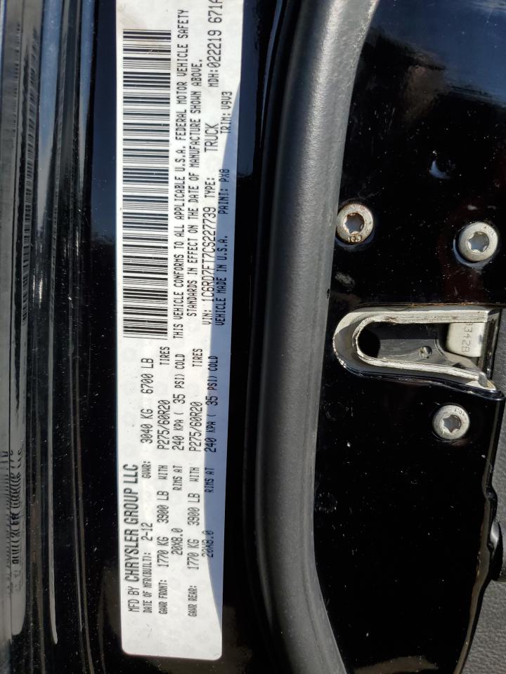 2012 Dodge Ram 1500 St VIN: 1C6RD7FT7CS227739 Lot: 39985994