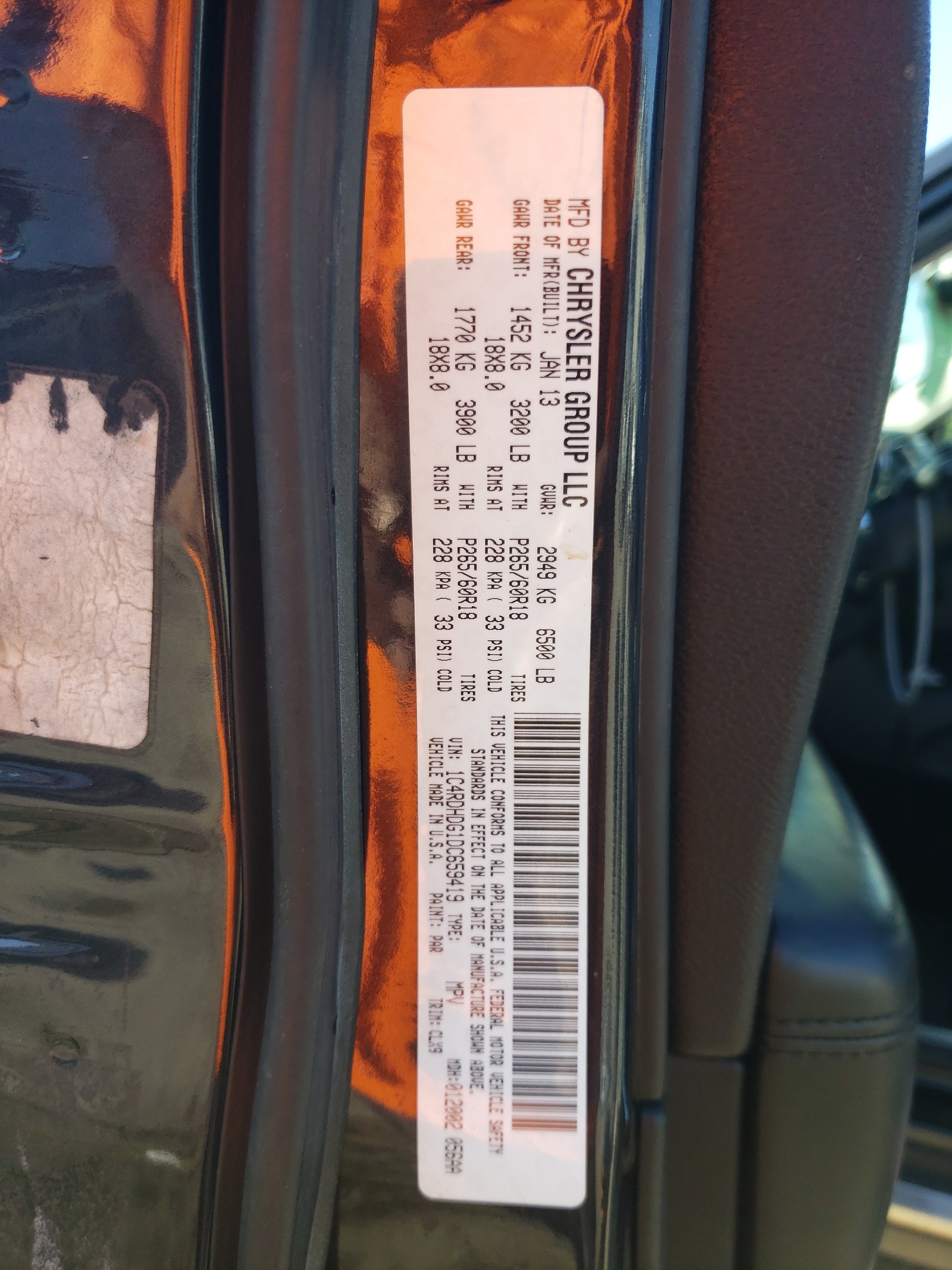 1C4RDHDG1DC659419 2013 Dodge Durango Crew