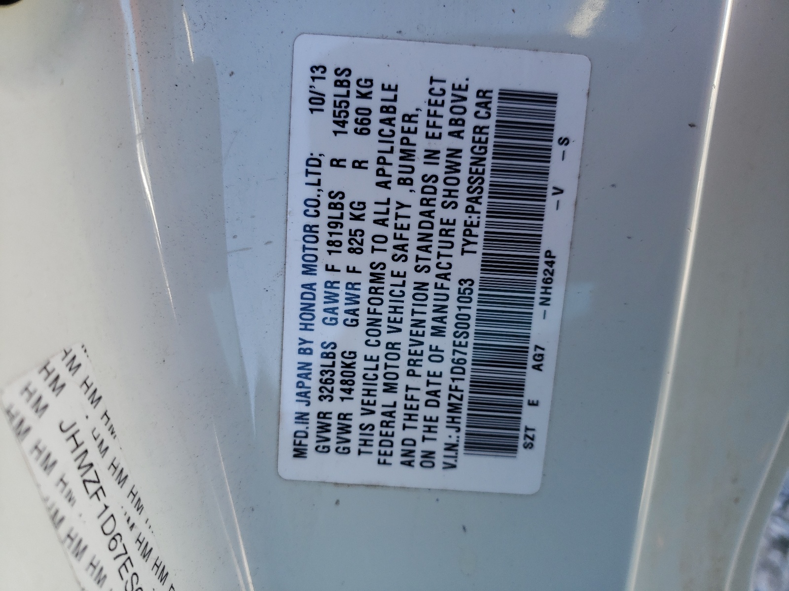 JHMZF1D67ES001053 2014 Honda Cr-Z Ex