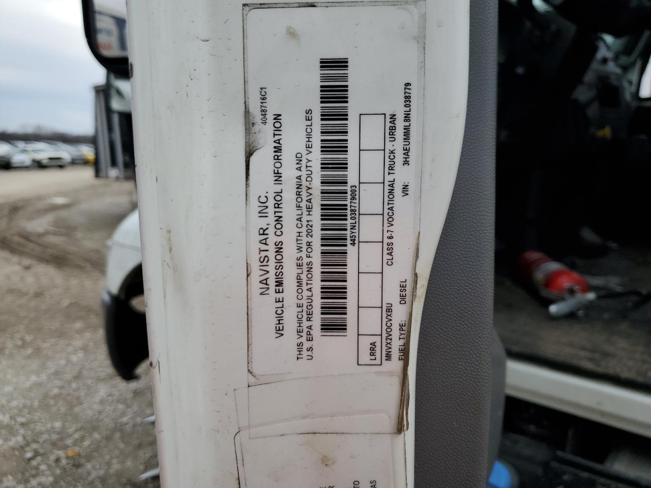2022 International Mv607 VIN: 3HAEUMML8NL038779 Lot: 39968334