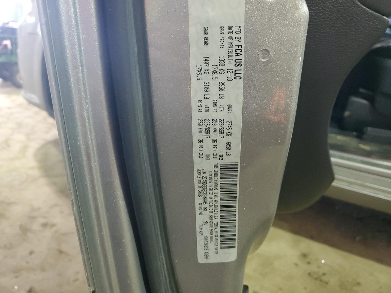 2019 Dodge Grand Caravan Gt VIN: 2C4RDGEG8KR600705 Lot: 41423444