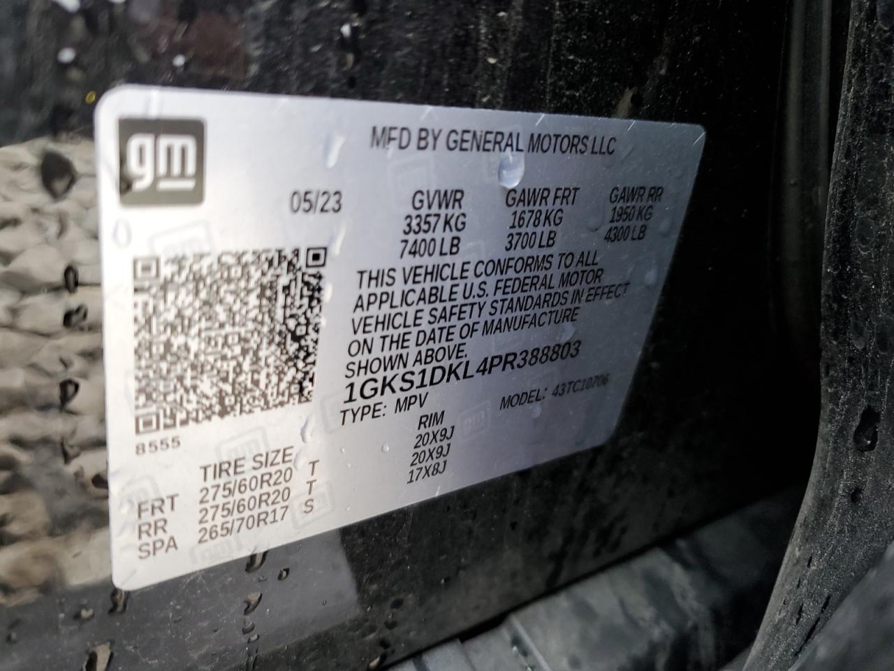 1GKS1DKL4PR388803 2023 GMC Yukon Denali