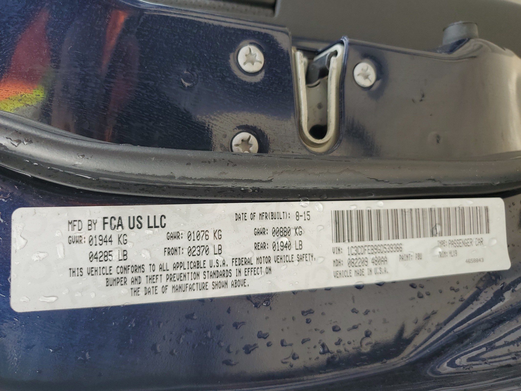 1C3CDFEB9GD539366 2016 Dodge Dart Gt