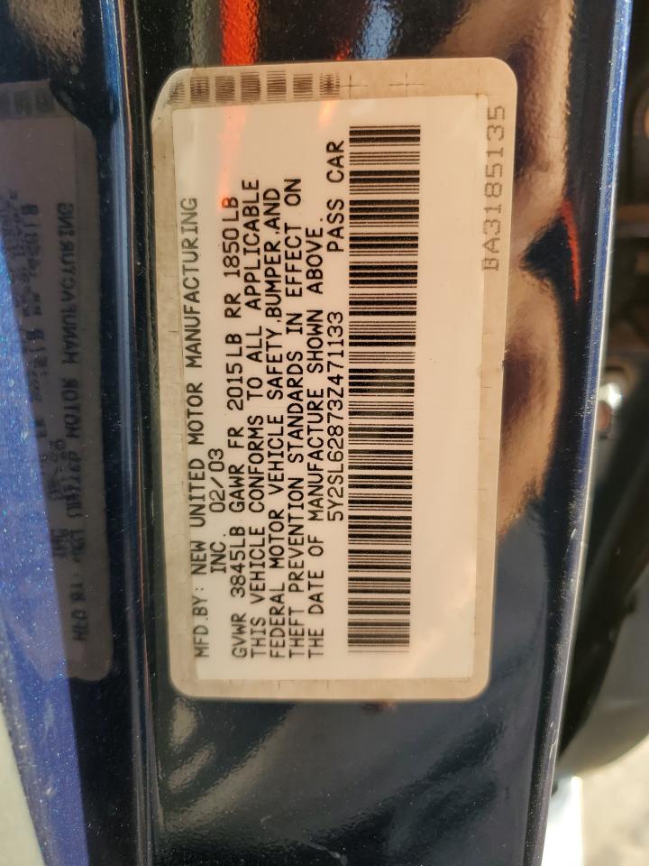 2003 Pontiac Vibe VIN: 5Y2SL62873Z471133 Lot: 51114045