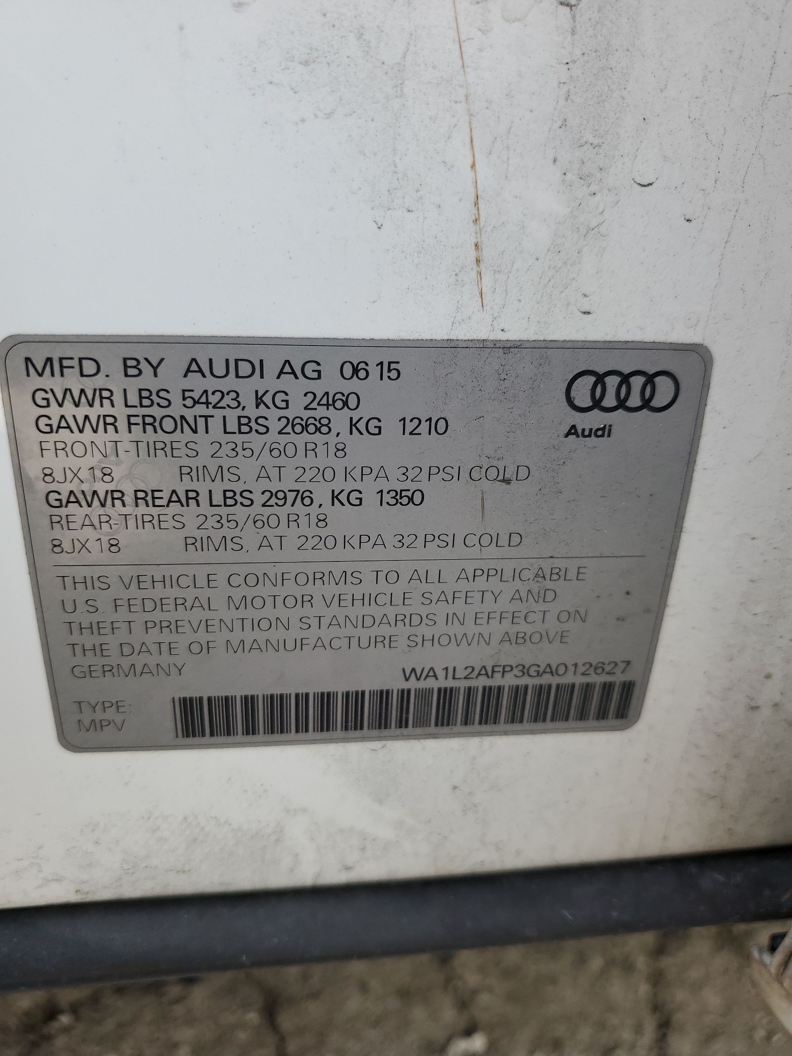 WA1L2AFP3GA012627 2016 Audi Q5 Premium Plus