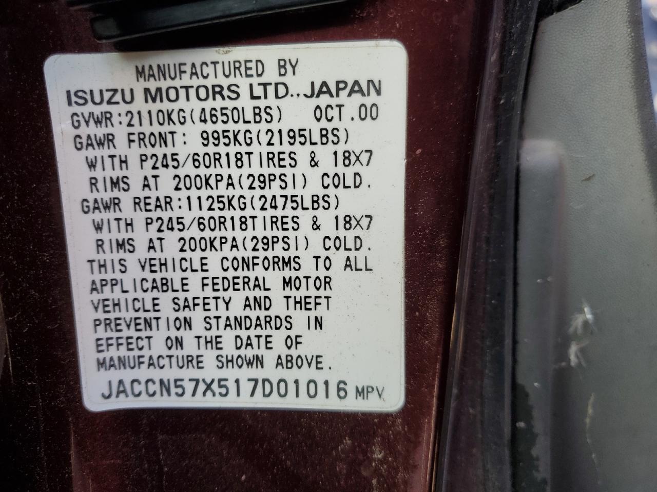 JACCN57X517D01016 2001 Isuzu Vehicross