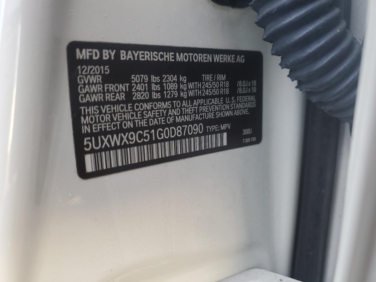 5UXWX9C51G0D87090 2016 BMW X3 xDrive28I