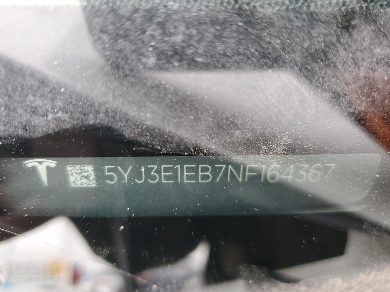 5YJ3E1EB7NF164367 2022 Tesla Model 3