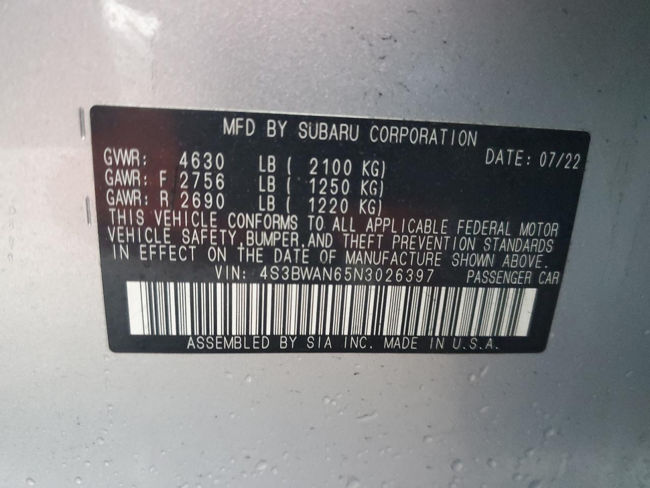 2022 Subaru Legacy - Image 12