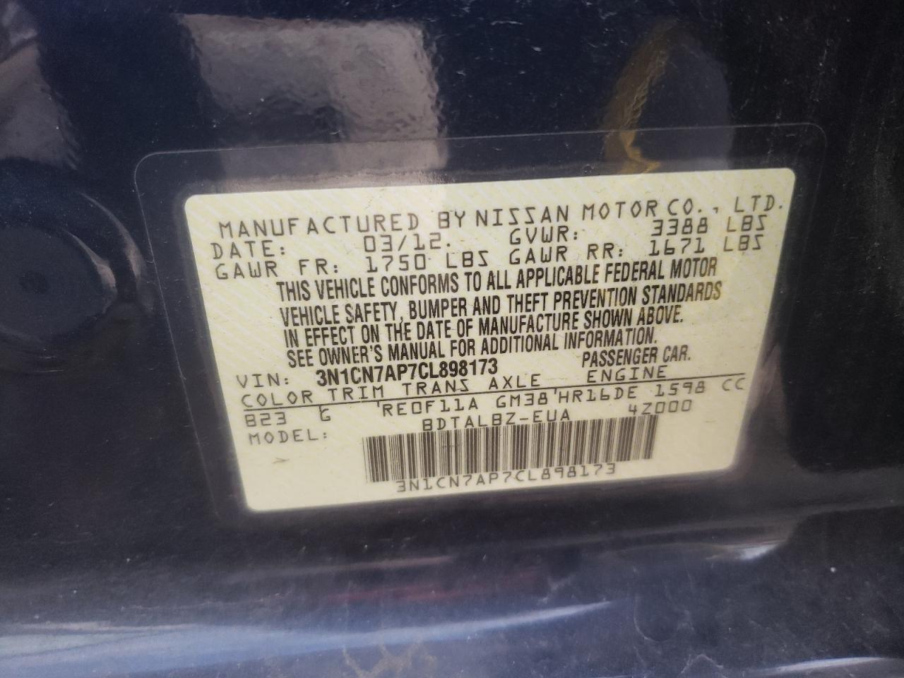 2012 Nissan Versa - Image 12