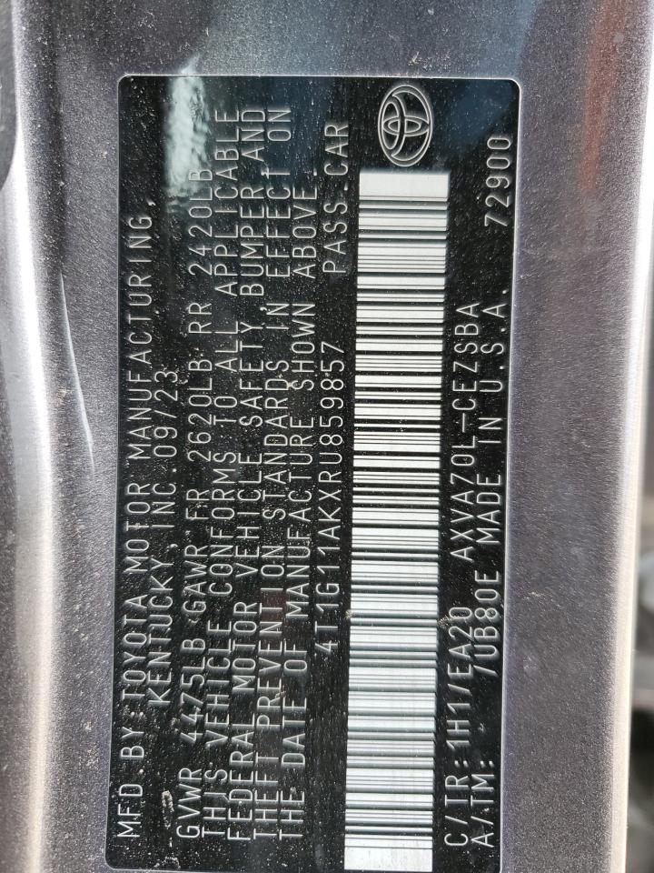 4T1G11AKXRU859857 TOYOTA CAMRY 2024