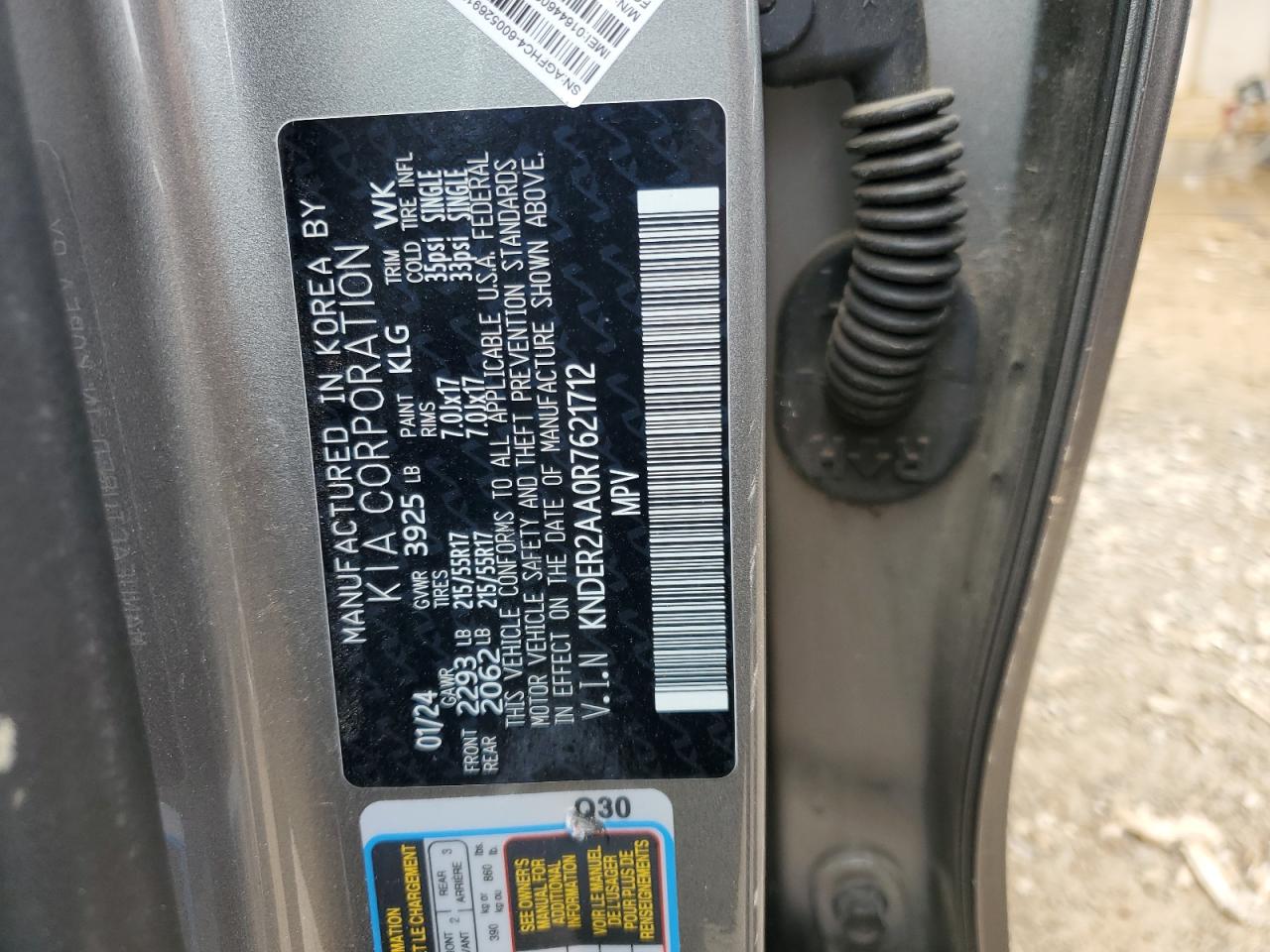 2024 Kia Seltos Ex VIN: KNDER2AA0R7621712 Lot: 43406465