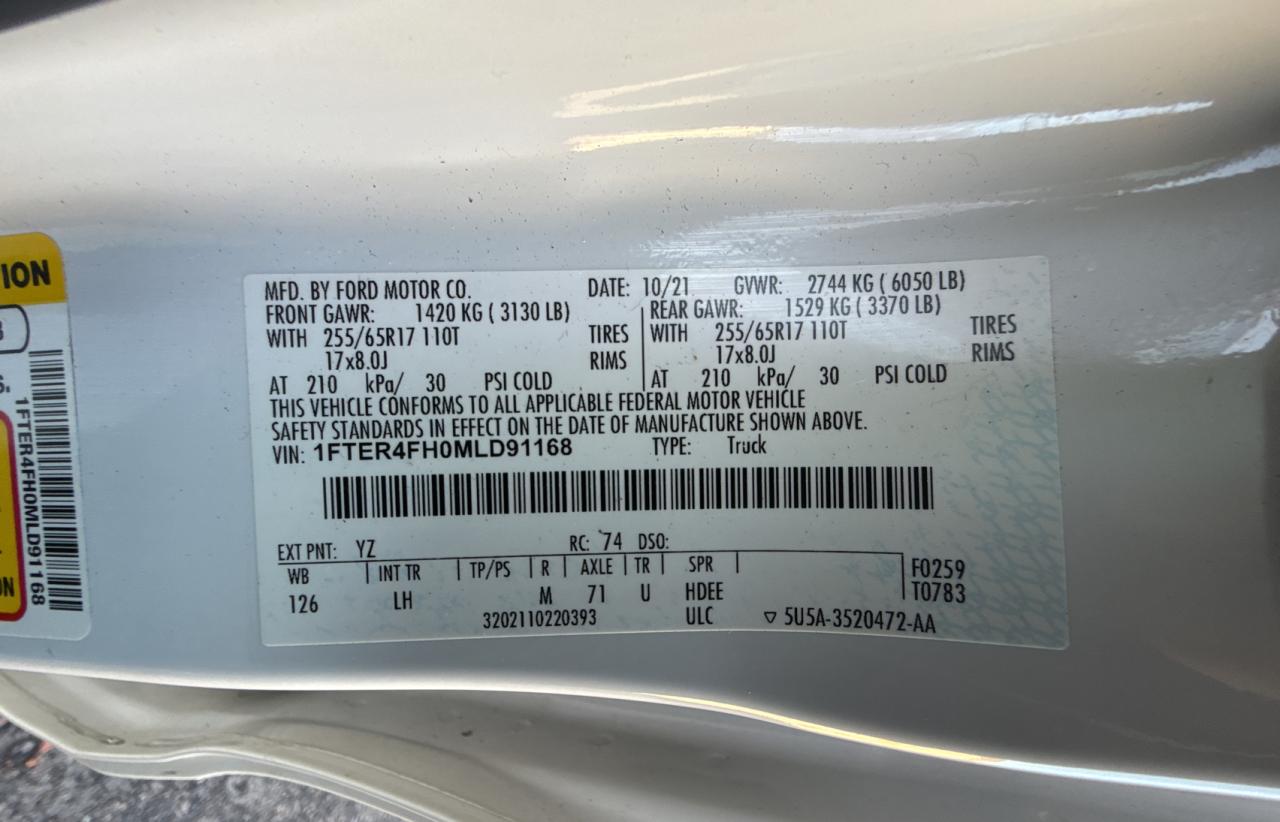 1FTER4FH0MLD91168 FORD RANGER 2021
