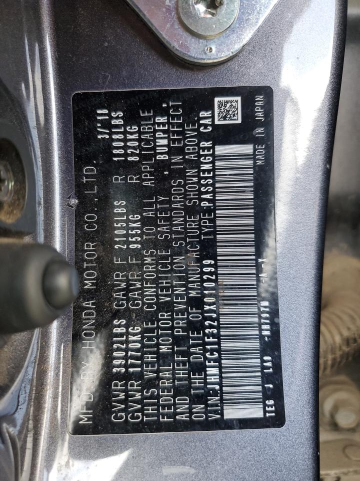 JHMFC1F32JX010299 HONDA CIVIC 2018