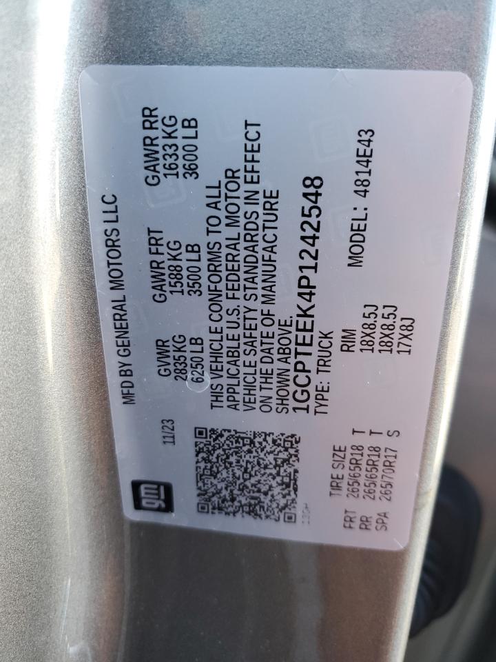 1GCPTEEK4P1242548 CHEVROLET COLORADO T 2023