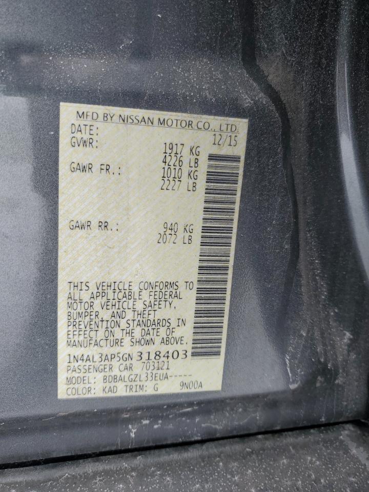 1N4AL3AP5GN318403 NISSAN ALTIMA 2016