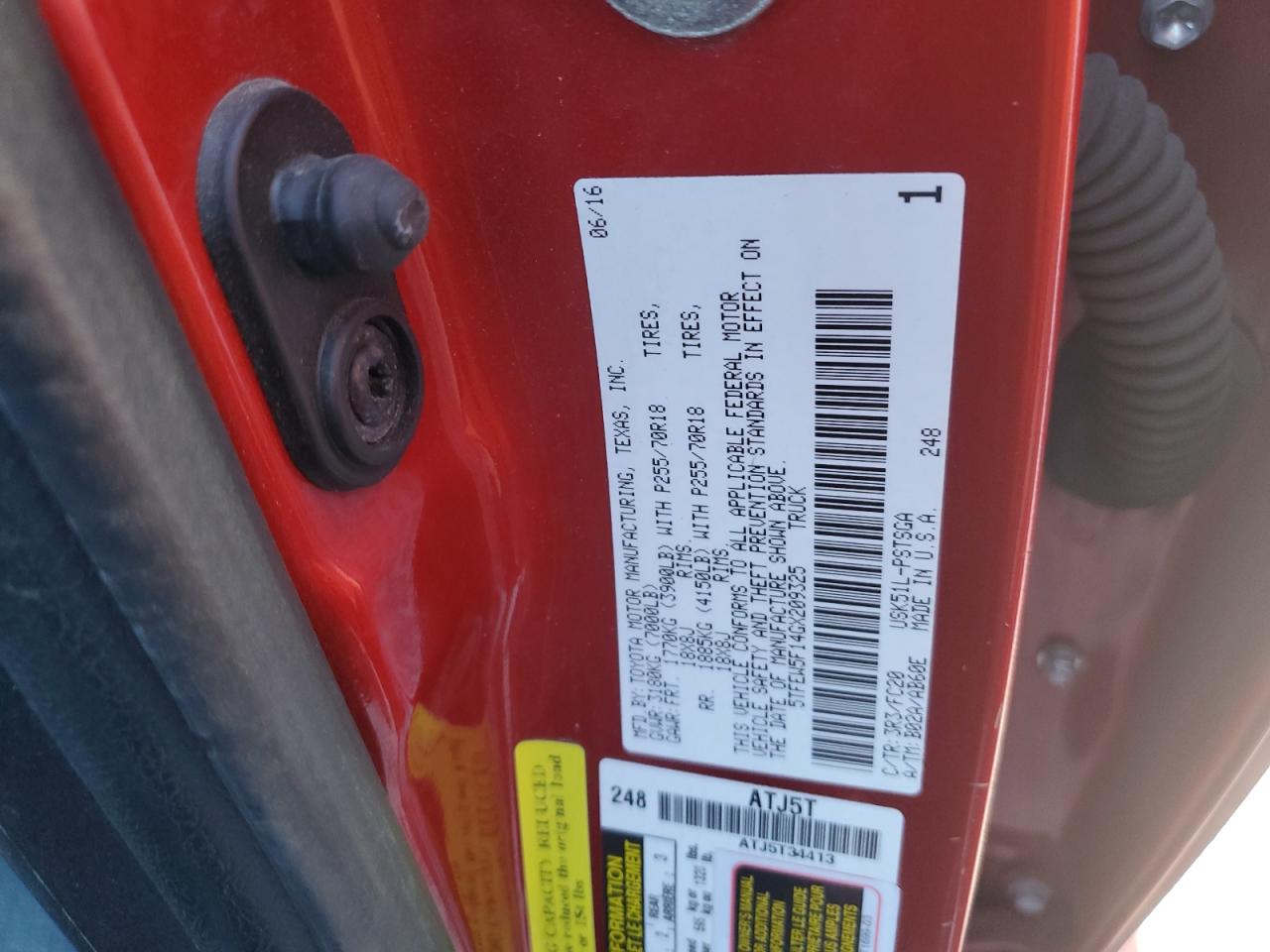 5TFEW5F14GX209325 TOYOTA TUNDRA 2016