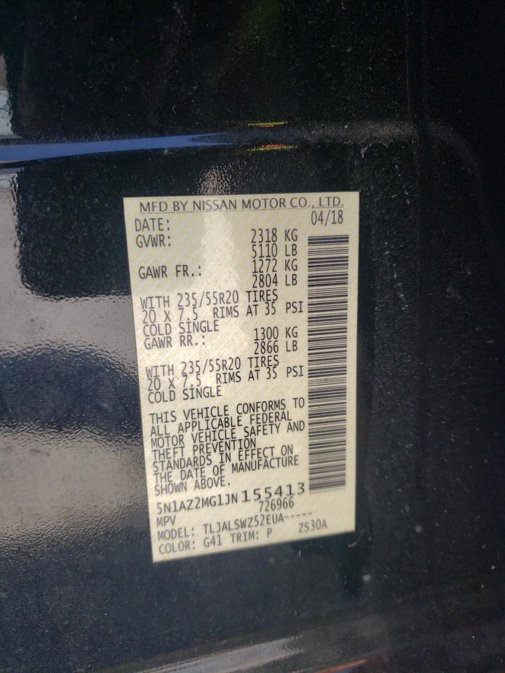5N1AZ2MG1JN155413 NISSAN MURANO 2018