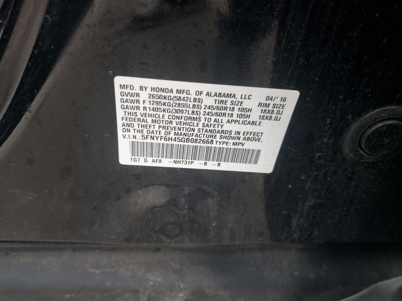 2016 Honda Pilot - Image 15
