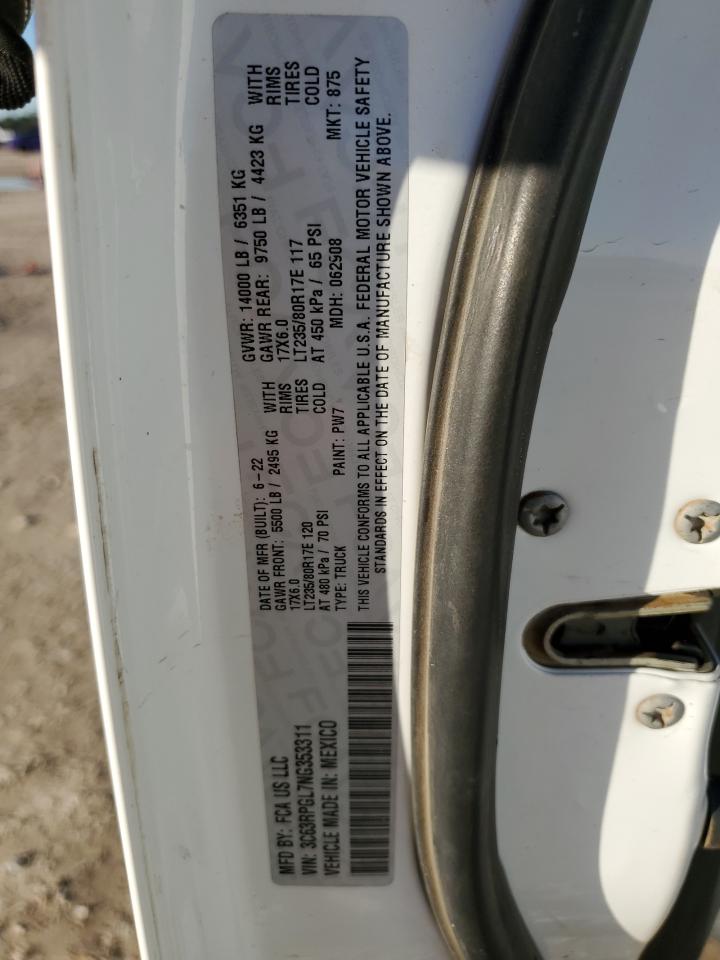 2022 Ram 3500 Tradesman VIN: 3C63RPGL7NG353311 Lot: 45166315