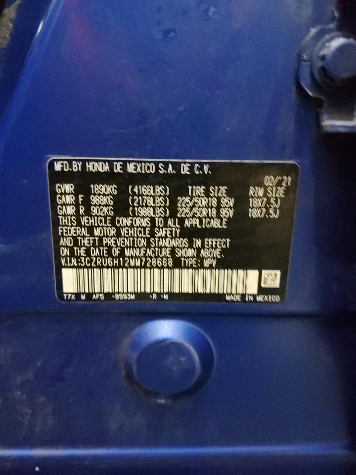 3CZRU6H12MM728668 HONDA HR-V 2021