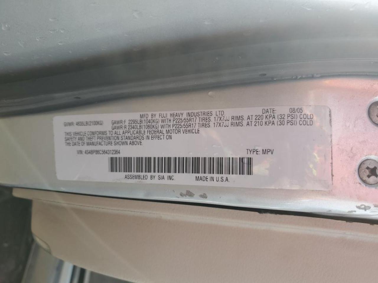 2006 Subaru Outback - Image 12
