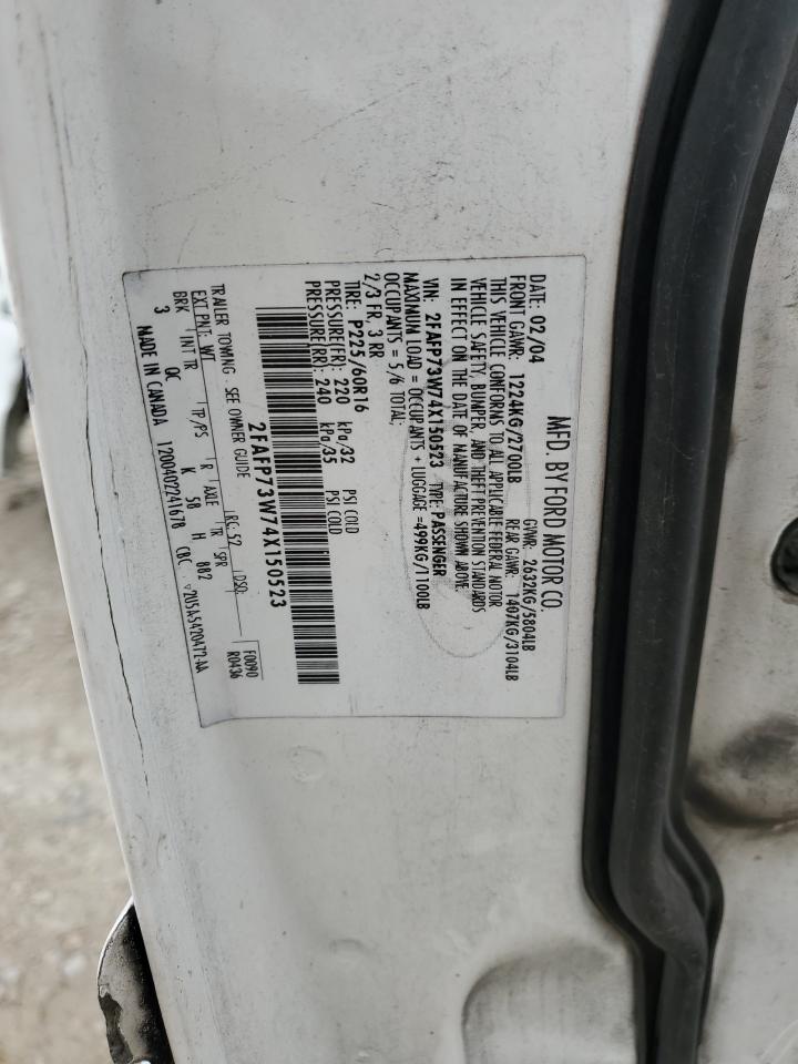 2004 Ford Crown Victoria VIN: 2FAFP73W74X150523 Lot: 45118735