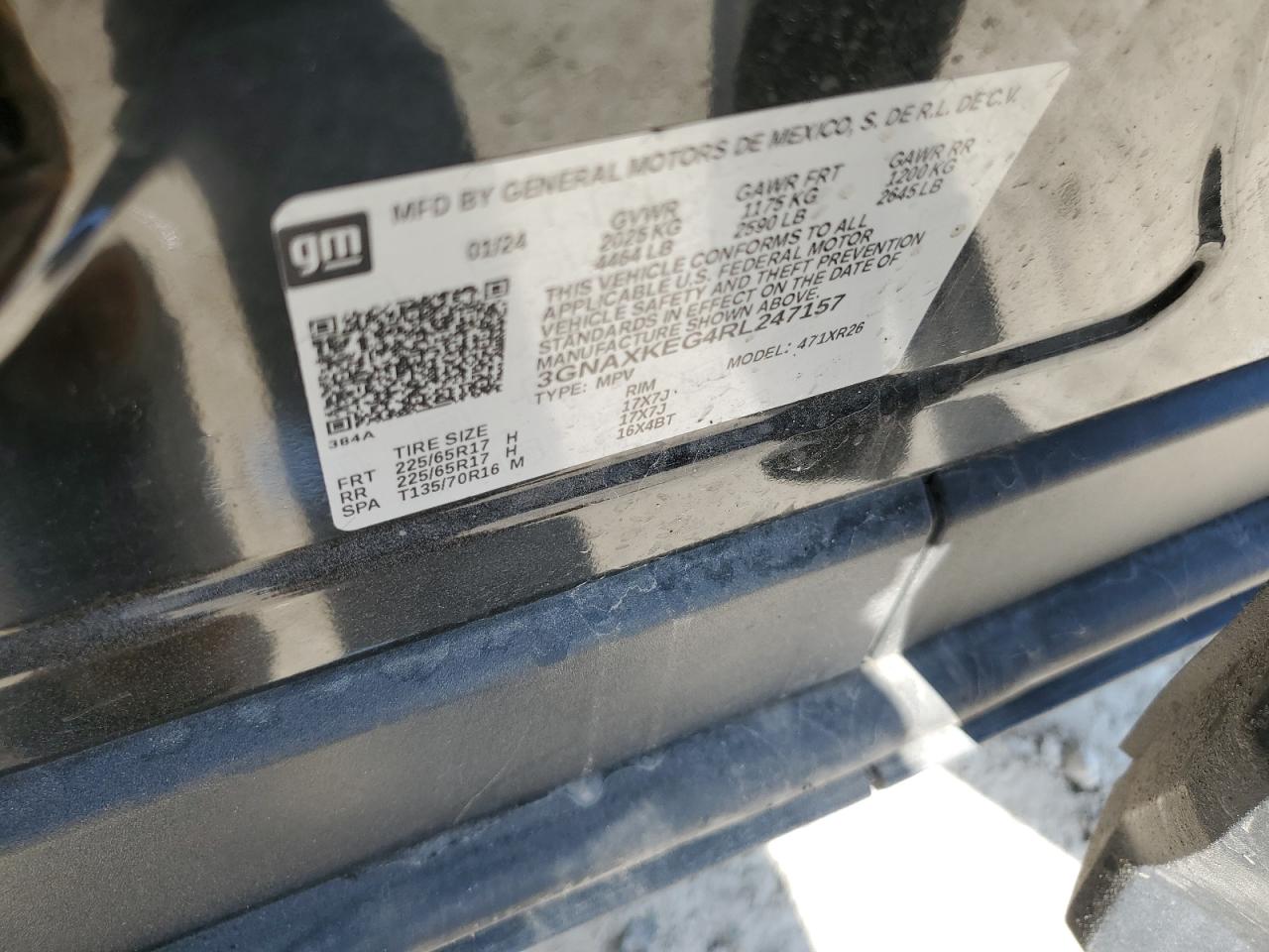 3GNAXKEG4RL247157 CHEVROLET EQUINOX 2024