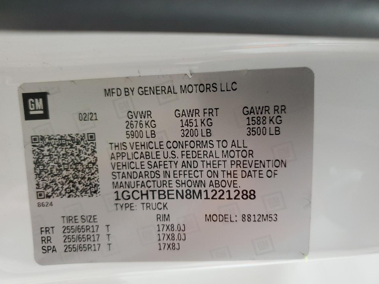 1GCHTBEN8M1221288 CHEVROLET COLORADO 2021