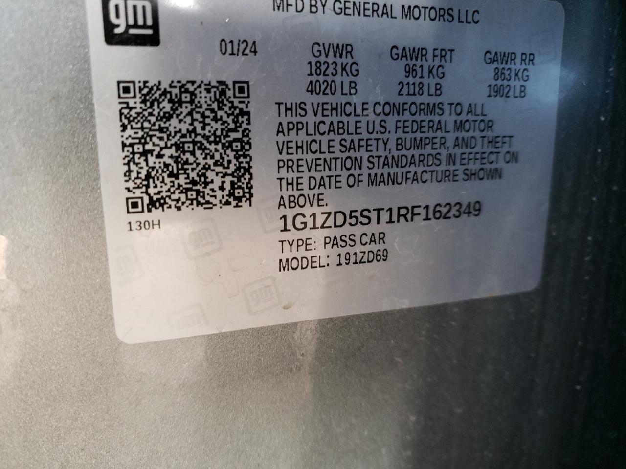 1G1ZD5ST1RF162349 CHEVROLET MALIBU 2024