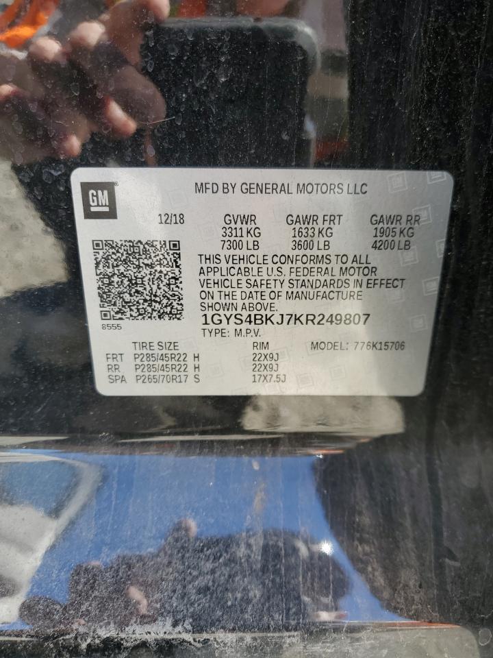 2019 Cadillac Escalade Luxury VIN: 1GYS4BKJ7KR249807 Lot: 46796805