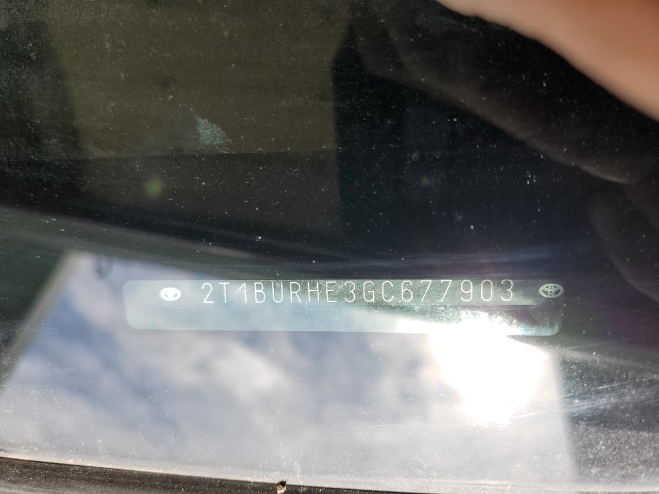 2T1BURHE3GC677903 TOYOTA COROLLA 2016