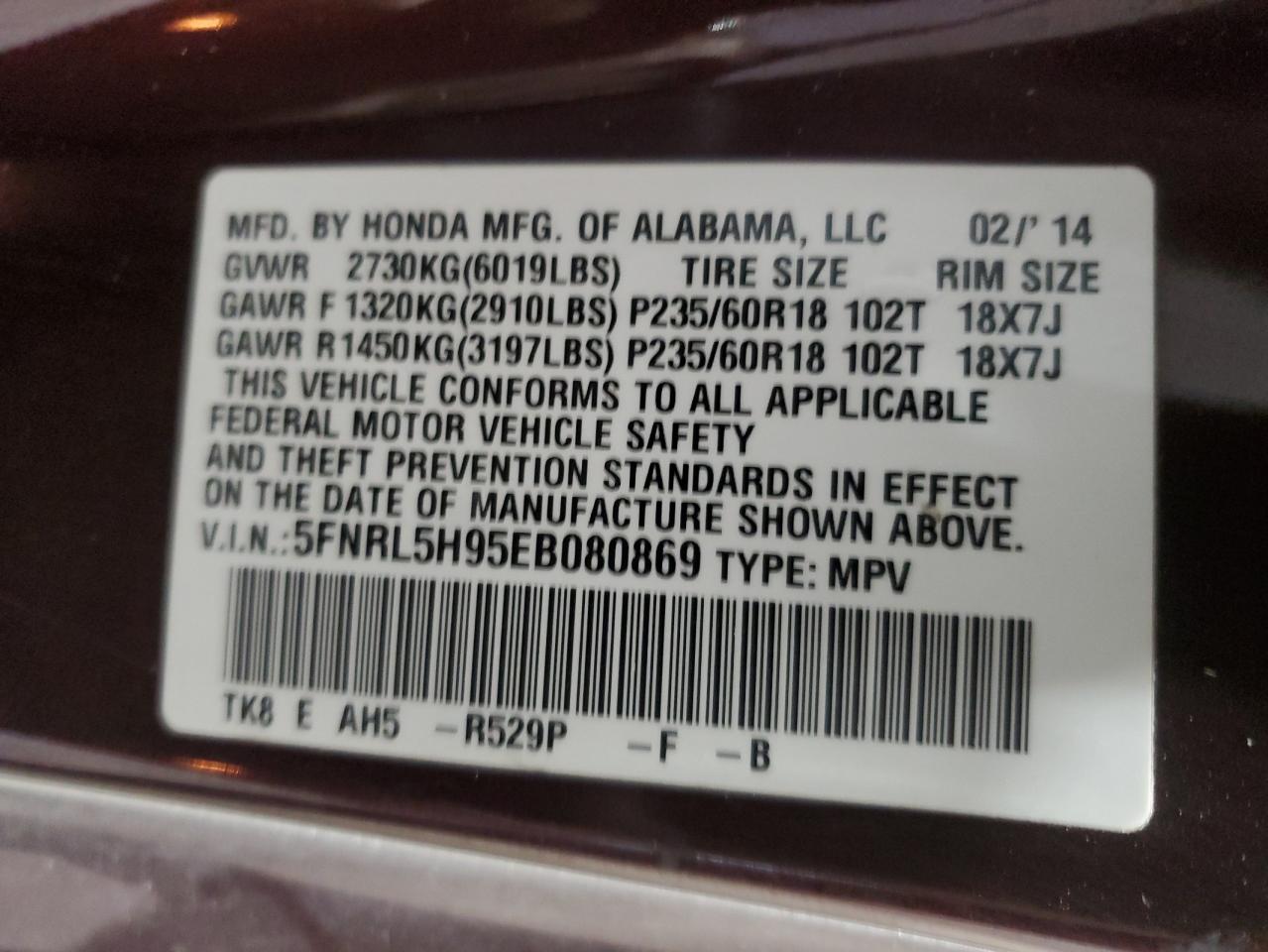 2014 Honda Odyssey - Image 14