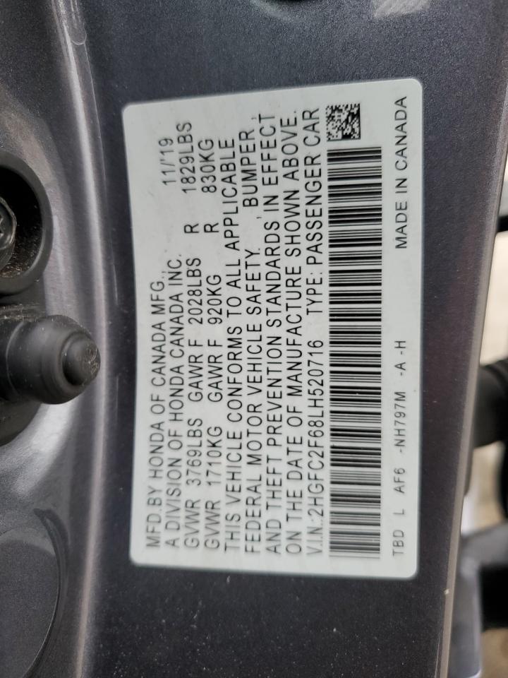 2HGFC2F68LH520716 HONDA CIVIC 2020
