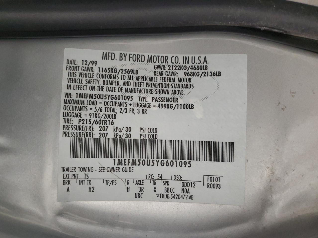 2000 Mercury Sable - Image 12