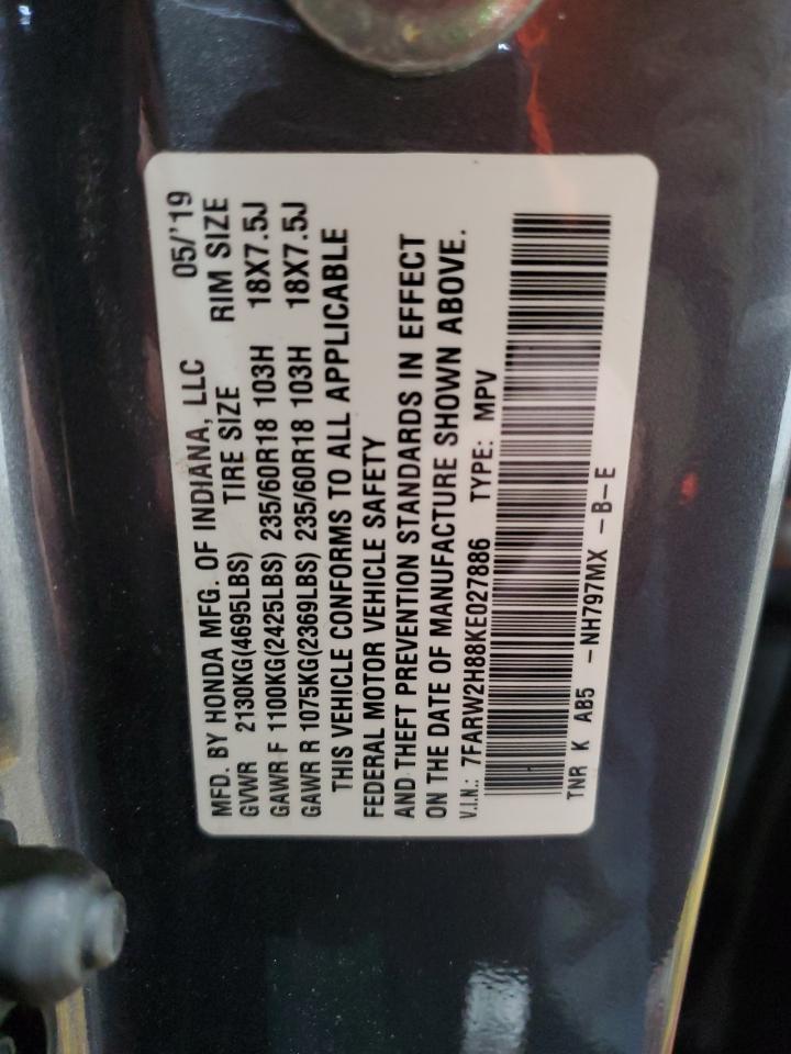 7FARW2H88KE027886 HONDA CRV 2019