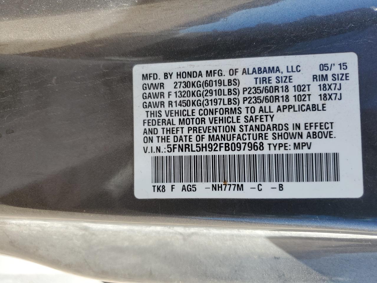 2015 Honda Odyssey - Image 14