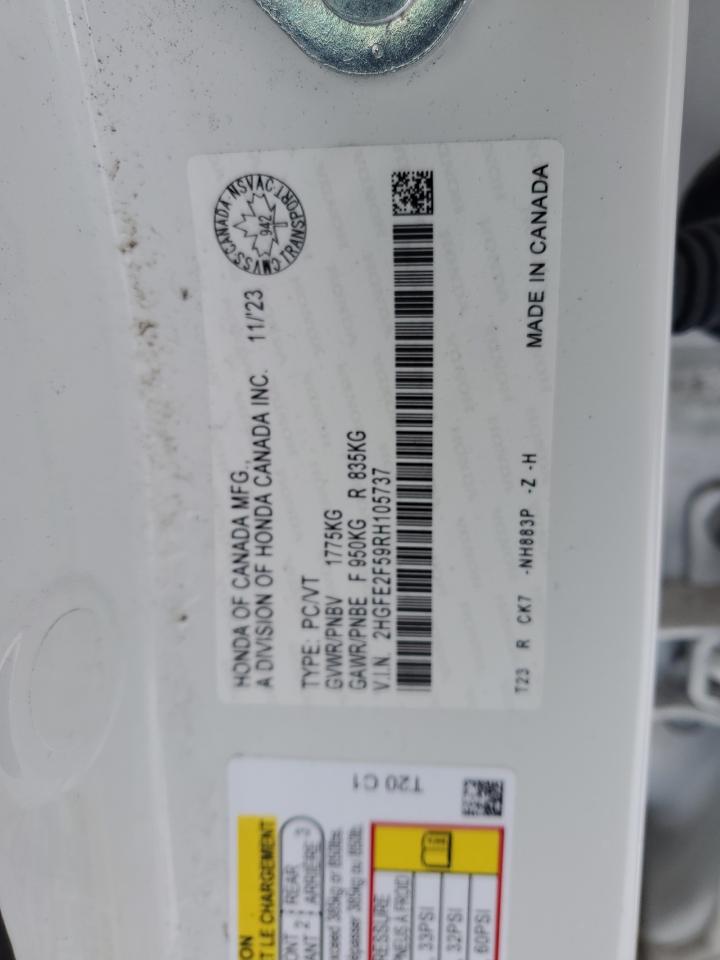 2HGFE2F59RH105737 HONDA CIVIC 2024