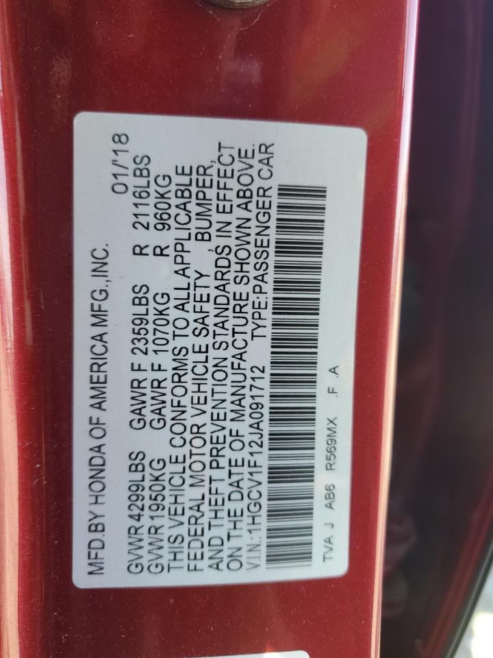 1HGCV1F12JA091712 HONDA ACCORD 2018