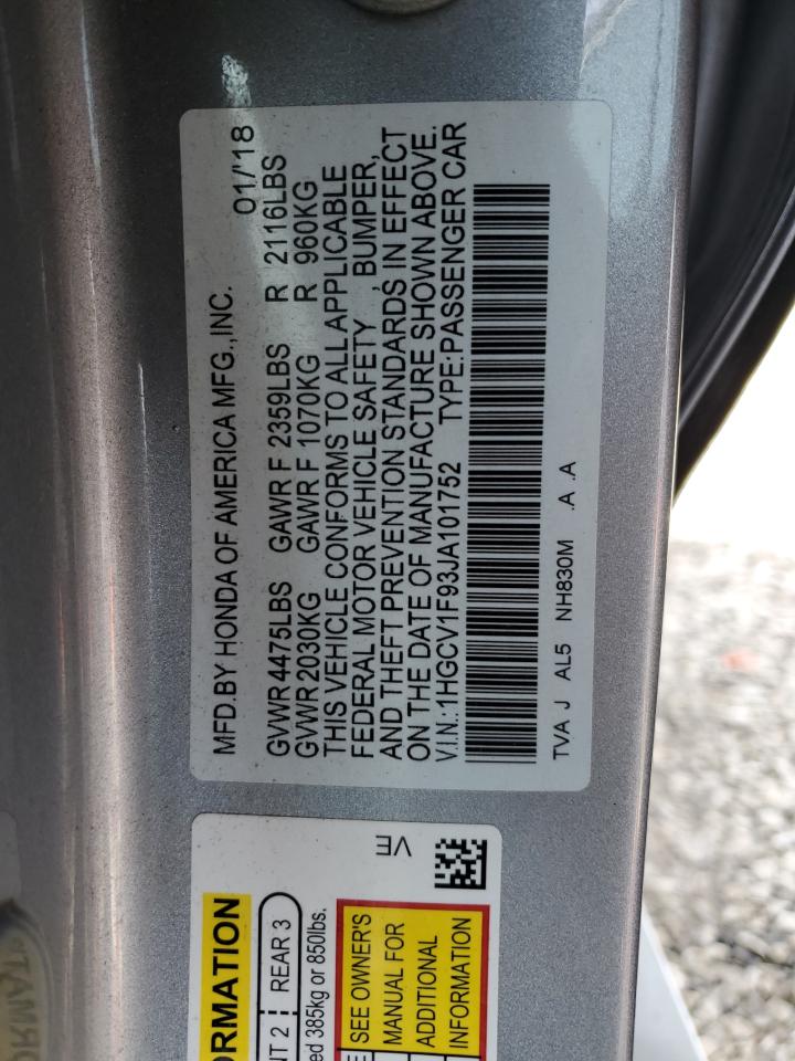 1HGCV1F93JA101752 HONDA ACCORD 2018
