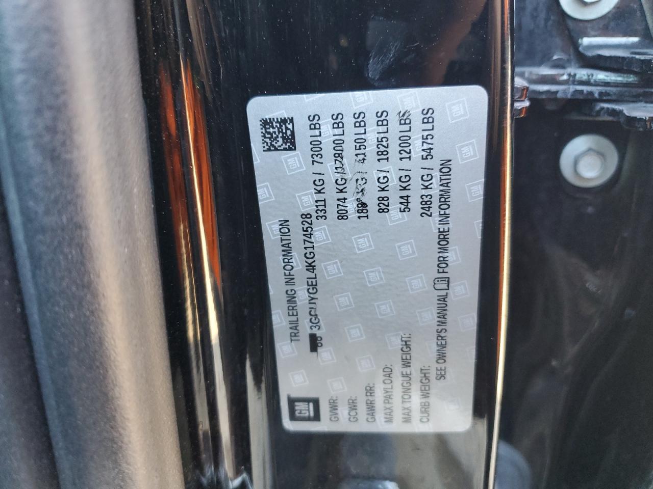 3GCUYGEL4KG174528 CHEVROLET ALL Models 2019