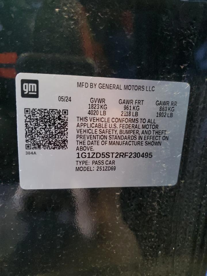 1G1ZD5ST2RF230495 CHEVROLET MALIBU 2024